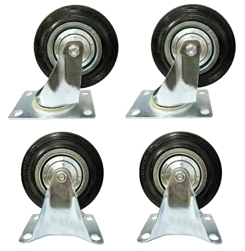 EverBest® 5" inch Two Swivel and Two Fixed Rubber wheels