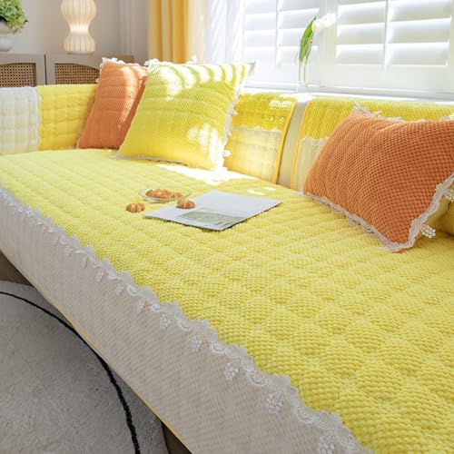 柔らかいコーデュロイソファカバー、滑り止めペットマットベッドソファスリップカバー、L字型カウチ用厚手の洗濯機対応家具保護 Style-A 90x210cm/36x83in