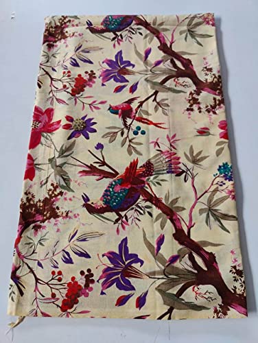 Image of Floral Printed Cotton Fabric Cloth Hand Block Print Fabric Women Material Running Jaipuri Hand Block Printed Women Dress Material Kurtis Natural 44 inch Inches Width 2.5 Meter (Pattern 30)