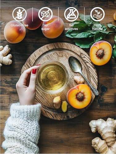 Image of TeeLux Decaf Peach Ginger Green Tea Bags, Smooth & Refreshing Taste, 100 ct