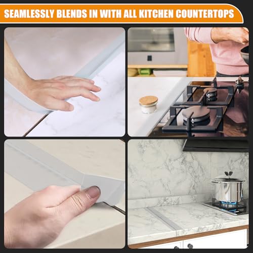 Ofen Spaltabdeckung 2 Stück, Spaltfüller, langer Spaltfüller, Dichtet verschüttete Flüssigkeiten zwischen Theke, Herd, Backofen, Waschmaschine und Küchengeräten (Transparente, 25 Inch/63.5 cm)
