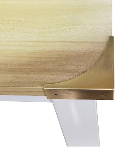 Miniatura 5 de Sutfmwe Protector de esquina de metal, 4 piezas, soportes decorativos de esquina para muebles, cajas de madera, escritorios, marco de madera,