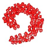 ERINGOGO 100 Stück Rote Kunststoff Kleiderbügel Größenringe Markierung für Bekleidungsläden Langlebige Größenclips Einfache Identifikation von Verkaufsartikeln