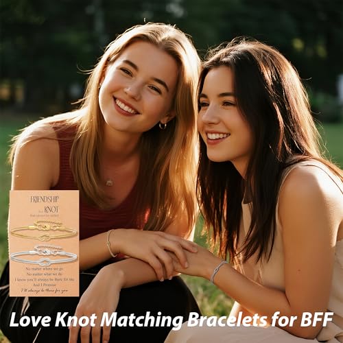 Best Friend Bracelet Love Knot Matching Bracelets for BFF Friendship Long Distance Bracelet for 2/3/4/5/6 Birthday Christmas Jewelry Gifts4
