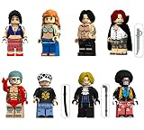 Yayafofco 8PCS Anime OP Mini Action Figure Ace Shankusu Sabo Law Cartoon Building Blocks Set Small F