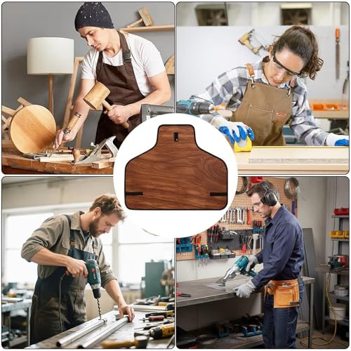 Delantal oscuro con textura de madera unisex ajustable miniatura 6