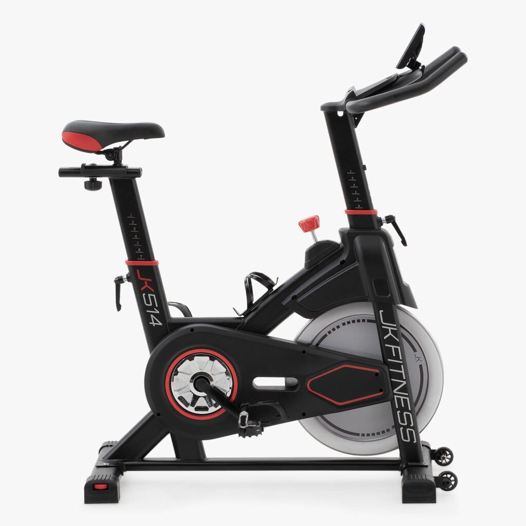 JK Fitness【Indoor Bike JK 514 Spin Bike Magnetica】Cyclette da Spinning [Volano 18 kg] Resistenza Manuale, Display LCD, Sella/Manubrio Regolabili, Cinghia Silenziosa, Home Training