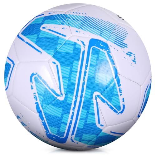 pwavum Palla da calcio, per allenamento ufficiale, taglia 5, calcio, unisex, per interni ed esterni, antiesplosione, in pelle, per ragazzi e adulti