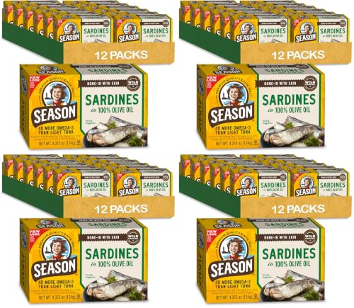 Season Sardines in Olive Oil - Wild Caught, 22g of Protein, Keto ...