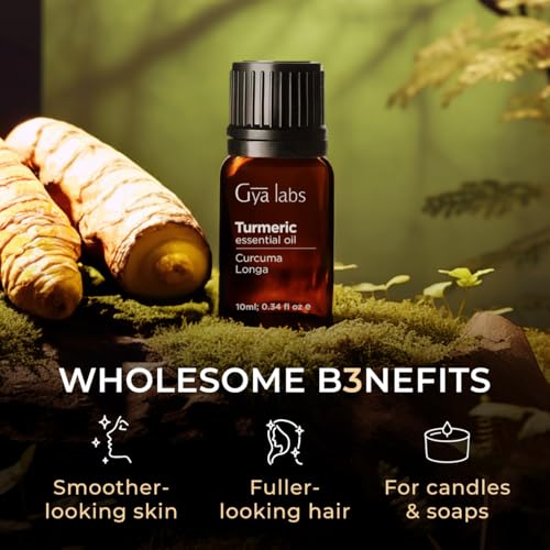 Image of 100% Pure Turmeric Essential Oil - 0.34 Fl Oz - Turmeric Oil for Hair, Skin, Diffuser, Aromatherapy & DIY Candle Making Scent