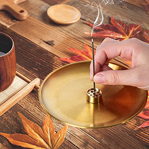 3 In 1 Incense Burner - 5.5 Inch Brass Incense Holder For Incense Sticks/Coil Incense/Incense Cones - Metal Gourd-Shaped Ash Catcher For Meditation Yoga Room Home Decor Zx11S #TOP4