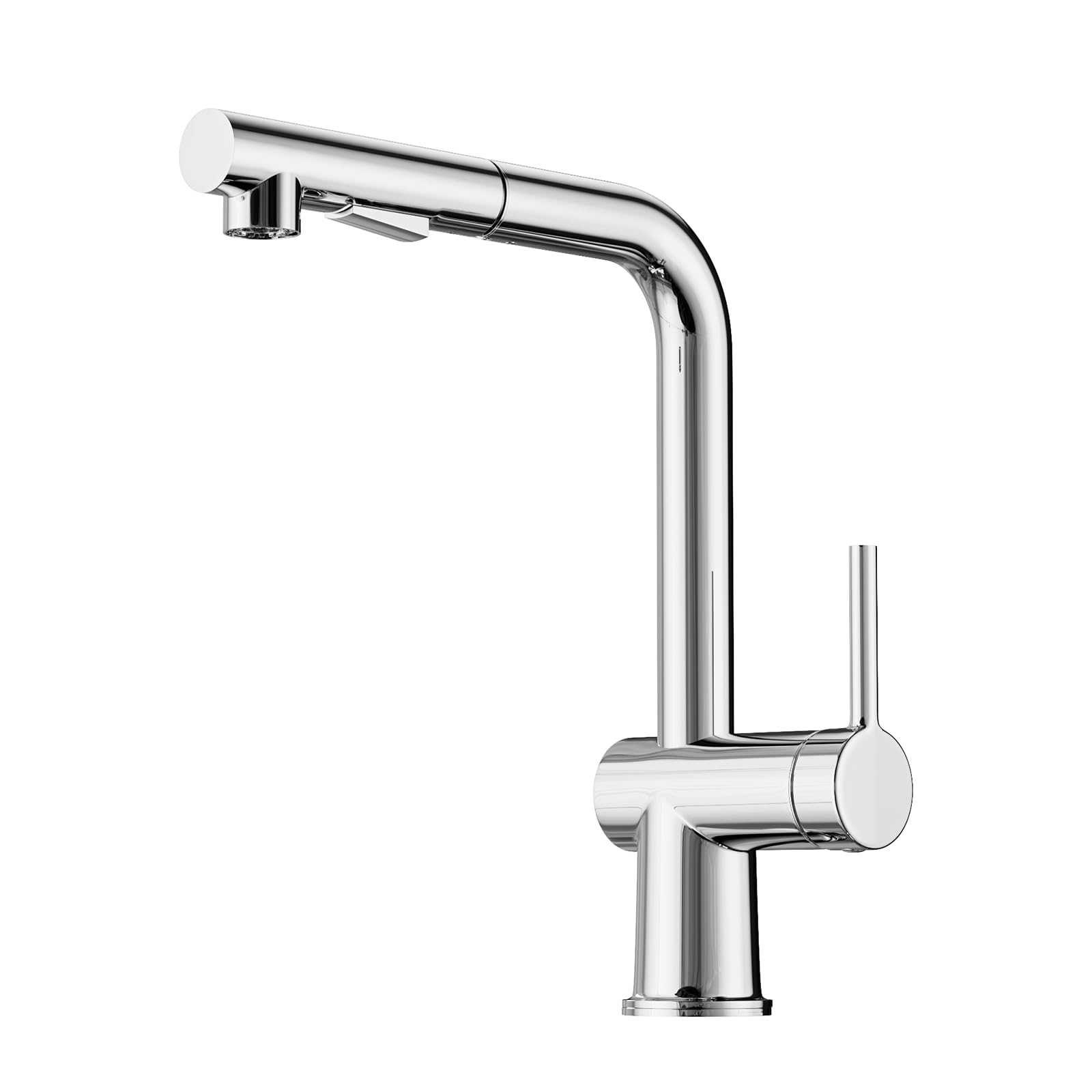 Cobbe Hochdruck Wasserhahn Küche, Küchenarmatur Ausziehbar mit Brause, Spültischarmatur Küche, Armatur Küche 360° Schwenkbar, Mischbatterie Küche Edelstahl (Chrom)