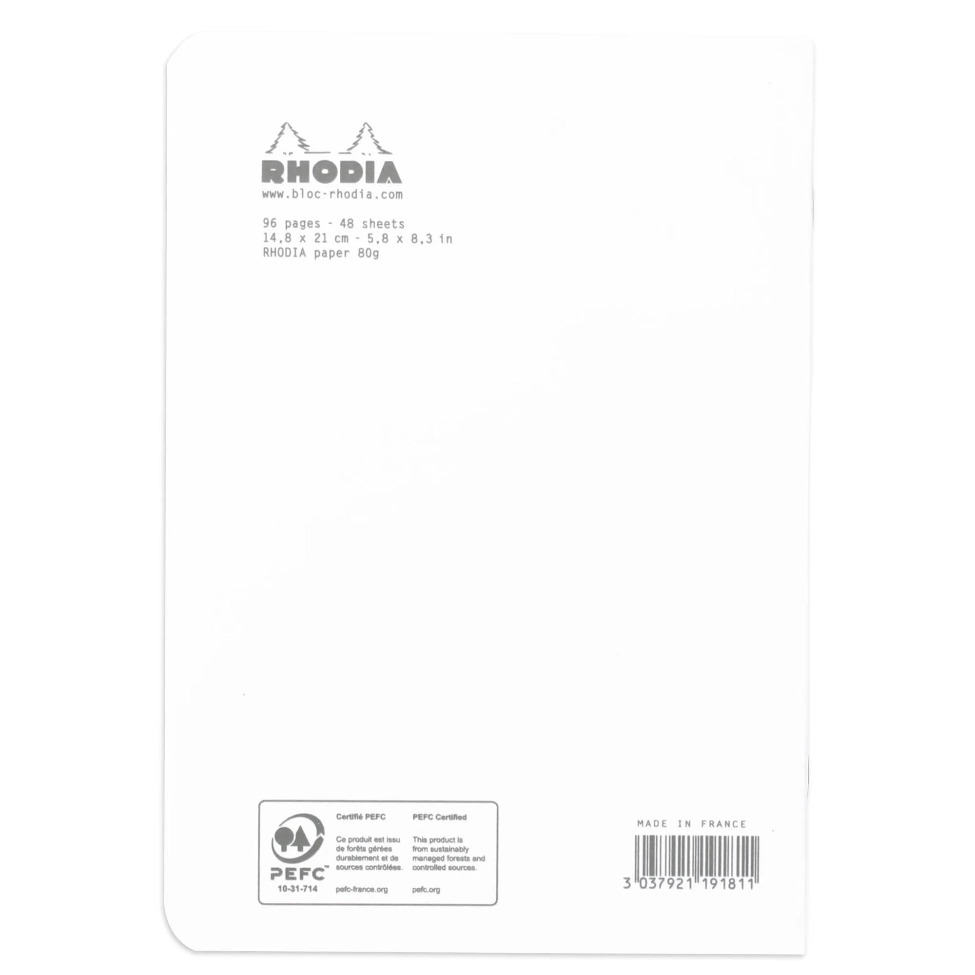 Rhodia 119181Cpack, Set of 10 White Staplebound Notebooks, A5, Small Squares, 96 pages, 80 gsm White paper, Waterproof - Image 3