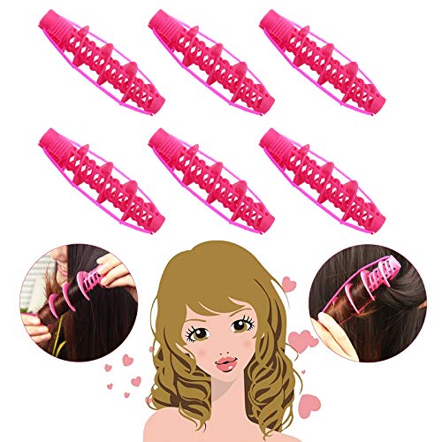 Jeeleno 6Pcs Hair Rollers, Heatless Hair Curlers, DIY Spiral Curlers You Can Sleep in, Home Salon Hairdressing Curlers, Hair Rollers for Short/Medium/Long hair
