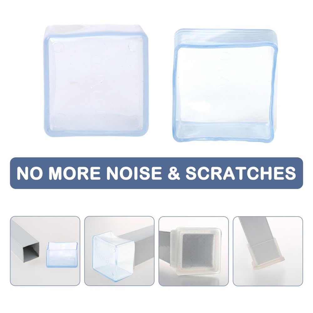 8 Tapas de PVC Transparentes for Patas de Mesa, Protectores de Suelo deslizantes for Muebles, reducen el Ruido.