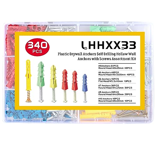 Lhhxx33 320PCS 340-Piece Drywall Anchors And Screws Combo Pack thumb #6
