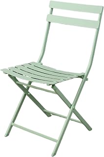 Paquete de 2, Silla Plegable Ligera,sillas Plegables, Ligero y Portátil, De Hierro Forjado, Adecuado para El Hogar, Campamentos Al Aire Libre, Tabernas, Balcones y Jardines (Rosa)(Green)