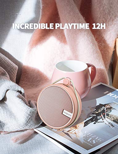 Image of INSMY C12 IPX7 Waterproof Shower Bluetooth Speaker, Portable Small Speaker, Speakers Bluetooth Wireless Loud Clear Sound Support TF Card Suction Cup for Outdoor Kayak Canoe Beach Gift (Cashmere Pink)