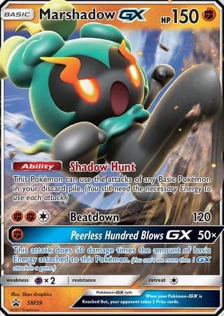 Marshadow GX SM59 Pokemon Promo Card (SM Promo Series) + 1x TitanCards® Toploader