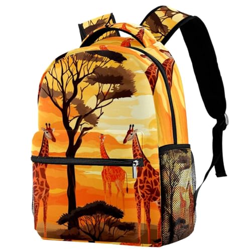 Sac à dos voyage girafes sauvages multicolore pour sorties scolaires
