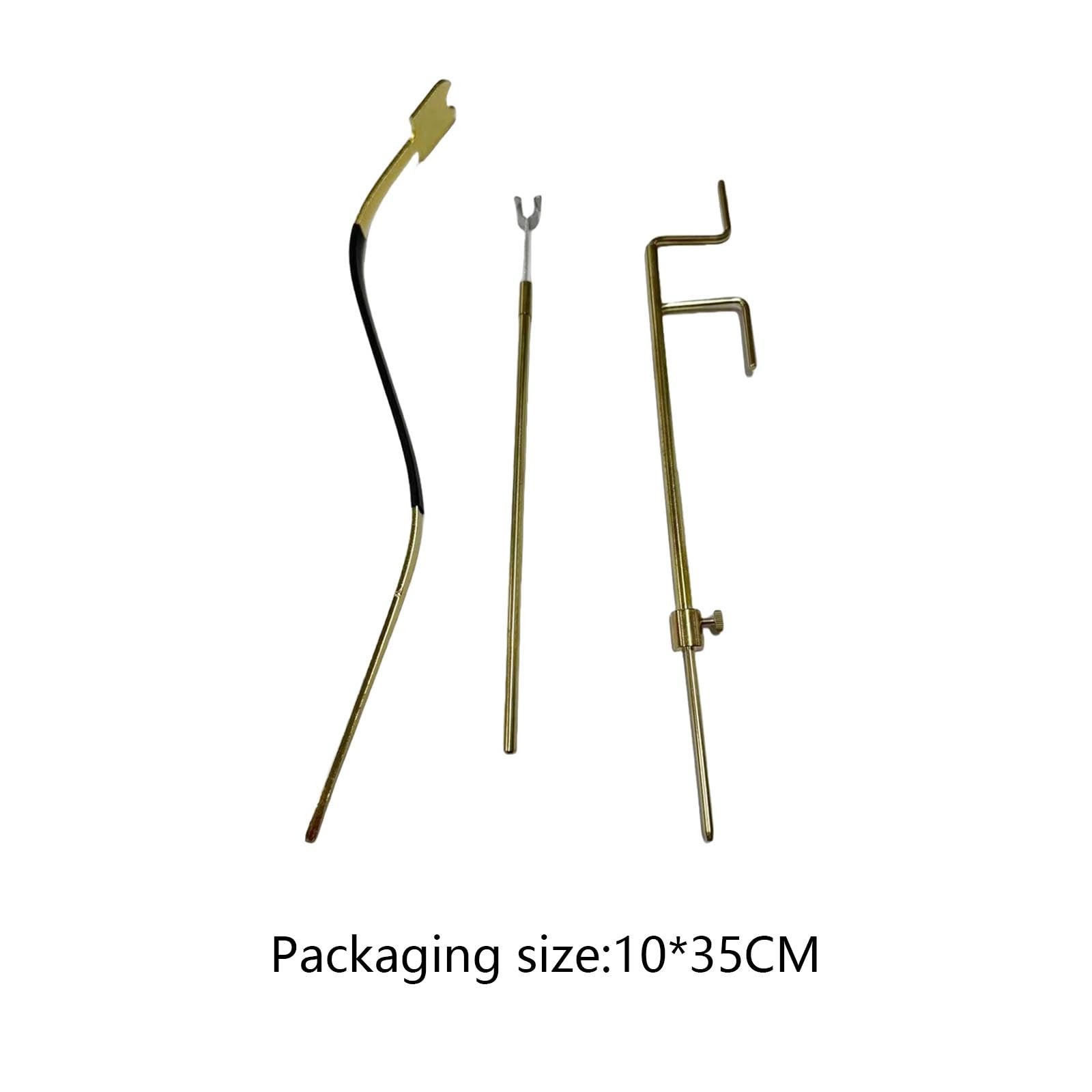 F Fityle Kit d'outils de réparation de violoncelle 3 pièces, pince de colonne sonore et pièces de violoncelle de réglage, mesureur de jauge de poste sonore, courbé