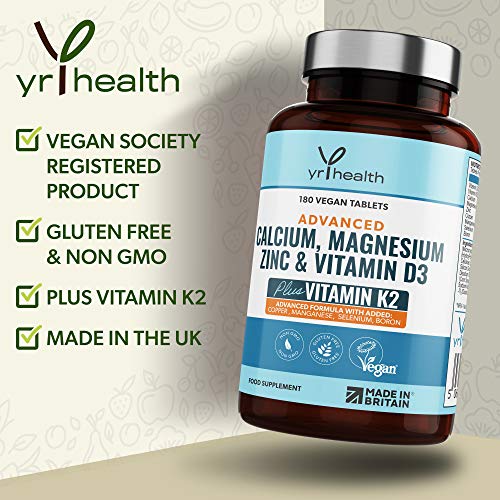 Calcium-Magnesium-Zinc-and-Vitamin-D-Plus-Vitamin-K2-MK-7-Tablets-Osteo-Supplement-180-Vegan-Tablets-not-Capsules-Made-in-the-UK-by-YrHealth