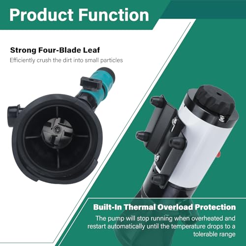 Image of Waste Pump for RV,Macerator Pump for RV,12V 12GMP Quick Release Sewage Pump with Garden Hose Discharge Port for Boat,Marine