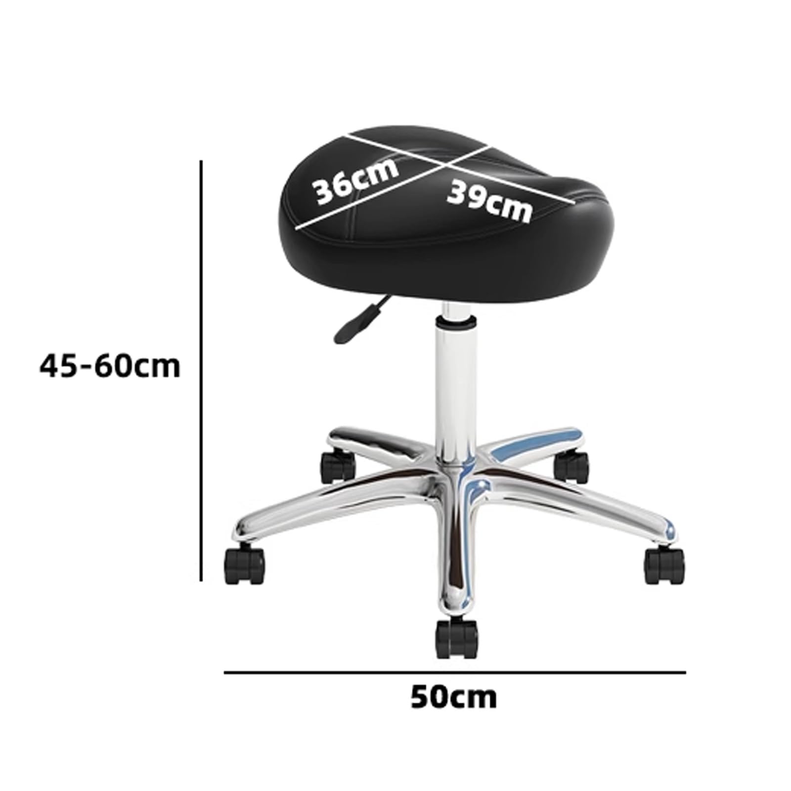 Taburete ajustable con ruedas, cómodo cojín de esponja, taburete giratorio para tatuaje, laboratorio, masaje, salón, spa, dibujo, uñas