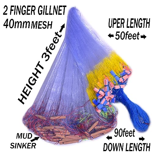 Image of PURKAIT Fishnet 2 Finger 40mm GILLNET MUD Sinker, Height 3F, UP Lenght 45F, Down Lenght 90F.