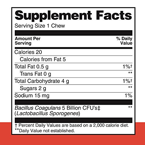Healthy Delights Naturals, Probiotic Soft Chews, Supports Immune Health, Digestive Balance, Containing 5 Billion CFU’s to help restore digestive balance, Delicious Tropical Punch Flavor, 30 Count