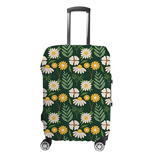 Housse de protection pour bagages CHEHONG aux motifs de fleurs vertes et jaunes pour valise