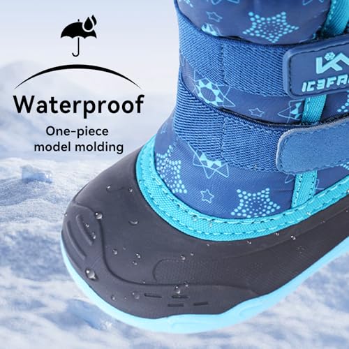 ICEFACE Snow Boots for Kid Winter Boots Waterproof Outdoor Keep Feet Warm and Dry Faux Fur Lined boot, Perfect for Snowy Adventures for Toddler/Little Boys and Girls - Image 2