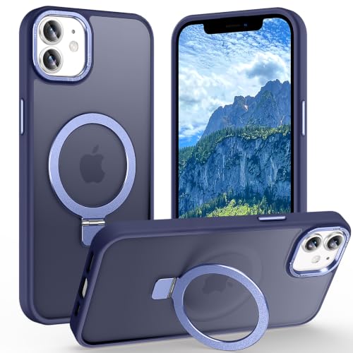 Lufanbis Magnetic for iPhone 12/12 Pro Case with Ring Stand, Blue - image 1