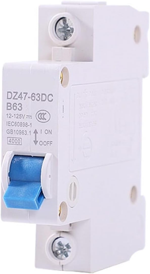 1PCS 1P Circuit Breaker 3A-125A DC Car Battery PV Protection Switch 12v-125V Circuit Protector(63A)