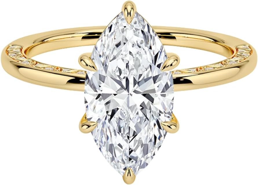 1-5 CT Moissanite Engagement Ring 10K 14K 18K Solid Gold & 925 Sterling Silver Solitaire Art Deco Moissanite Ring Valentine's jewelry gift ideas for her