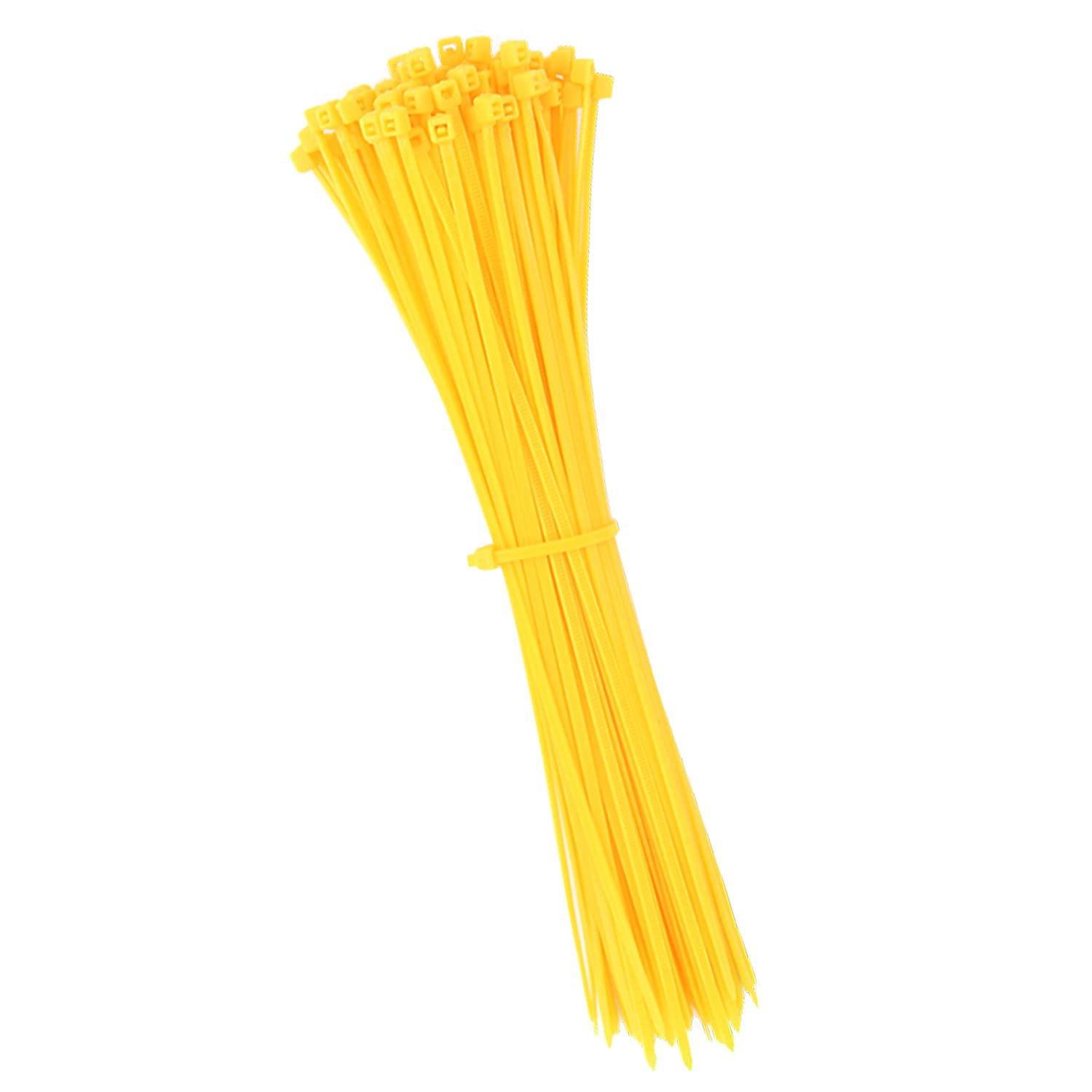 TORMEN Cable Zip Ties 7.87Inch Durability Self-locking Nylon Tie For Indoor And Outdoor Use(3 * 200 Yellow*100)