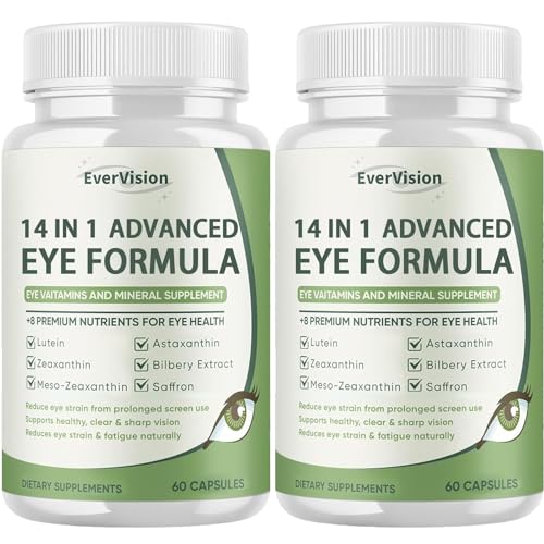 14 in 1 Advanced Eye Formula Eye Vitamin and Mineral Supplement with Lutein Zeaxanthin Zinc & Bilberry Extract Vision & Focus Support (2)