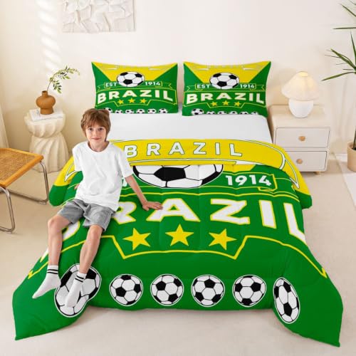 Image of Feelyou Football Soccer Comforter Set King Size Bedding Set
