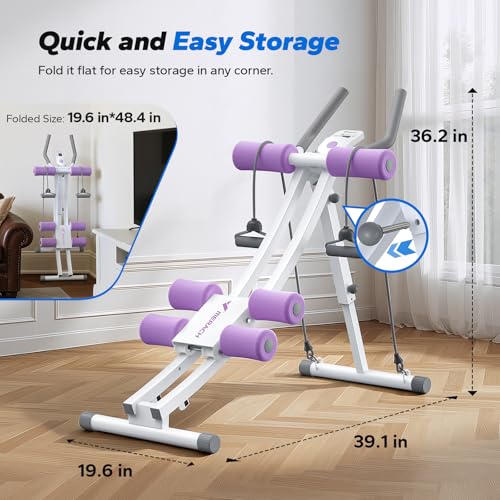 Image of MERACH Ab Machine, Adjustable Dual Track Ab Trainer Machine, Ab Workout Equipment for Home Gym, Ergonomic Arc Track for Better Abs, Foldable Workout Machine for Full Body Workout Home Exercise