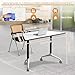 robwibw 6 Pack Folding Conference Table On Wheels, 4FT Office Conference Room Tables Modular Meeting Table Trapezoid Conference Training Table for Office Classroom Meeting (6PACK)