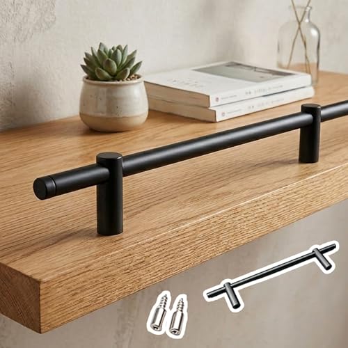 Barre décorative pour étagères en bois aspect noir mat architectural 26"