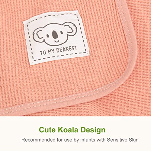 Homritar 2 Pack Baby Blanket For Boys Girls 100% Cotton Wafflesoft Lightweight Toddler Bed Blanket With Cute Koala Design Pink Khaki #TOP3