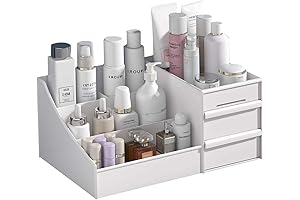 Skin Care Holder Organizer with Drawers - Premium Countertop Organizer for Cosmetics, Vanity and Jewelry