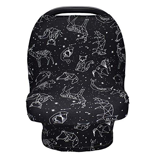 Image of Multi-Use Carseat Canopy, Stretchy Car Seat Cover, Breastfeeding Nursing Cover (Constellation).
