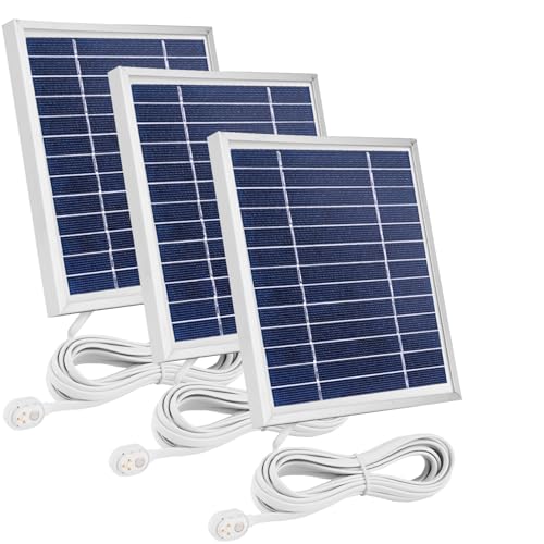 Image of 3 Pack Solar Panel Charger Compatible with Arlo Pro 5S 2K/Arlo Pro 4/Arlo Pro 3/Arlo Ultra 2/Arlo Ultra/Go 2,with 11.5ft Waterproof Magnetic Charging Cable,Adjustable Mount(NOT for Arlo Essential)