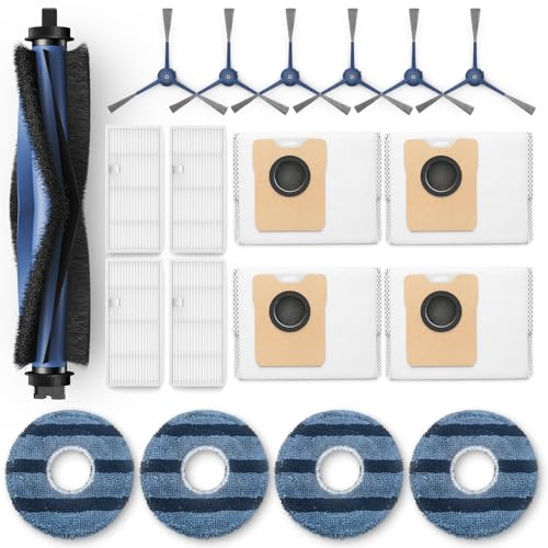 Image of 𝗢𝗺𝗻𝗶 𝗖𝟮𝟬 Accessory Kit for eufy Omni C20 Robot Vacuum, 𝟭𝟵 𝗣𝗔𝗖𝗞 Replacement Parts Include: 1* Main Rolling Brush, 4* Washable Filter, 6* Side Brush, 4* Dust Bag, 4* Mop Pad