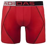 adidas Men's Climacool Mesh Boxer Brief Underwear, SLD Red/Black, Large