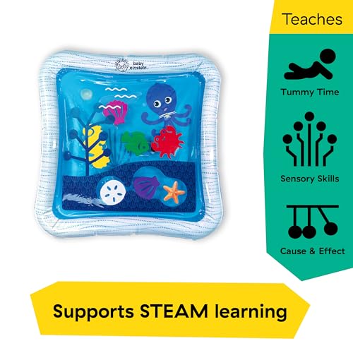 Image of Baby Einstein Octopus Water Play Mat - Safety Fill Line, Tummy Time Activity & Sensory Toy for Babies Newborn and up, Blue
