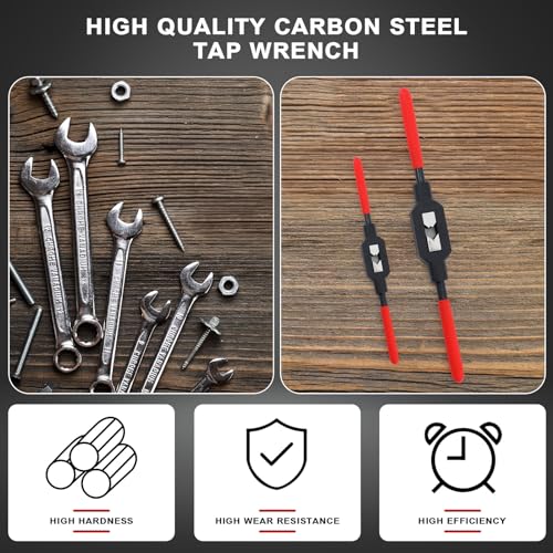 Image of WILLBOND 2 Pcs Adjustable Tap Wrench M1-M12 Ratcheting Tap Handle Tool for Reamer for Automotive Thread Repair, Pre-oiled for Protection (3 /16 inch-1 /2 inch,1 /16 inch-3 /8 inch)