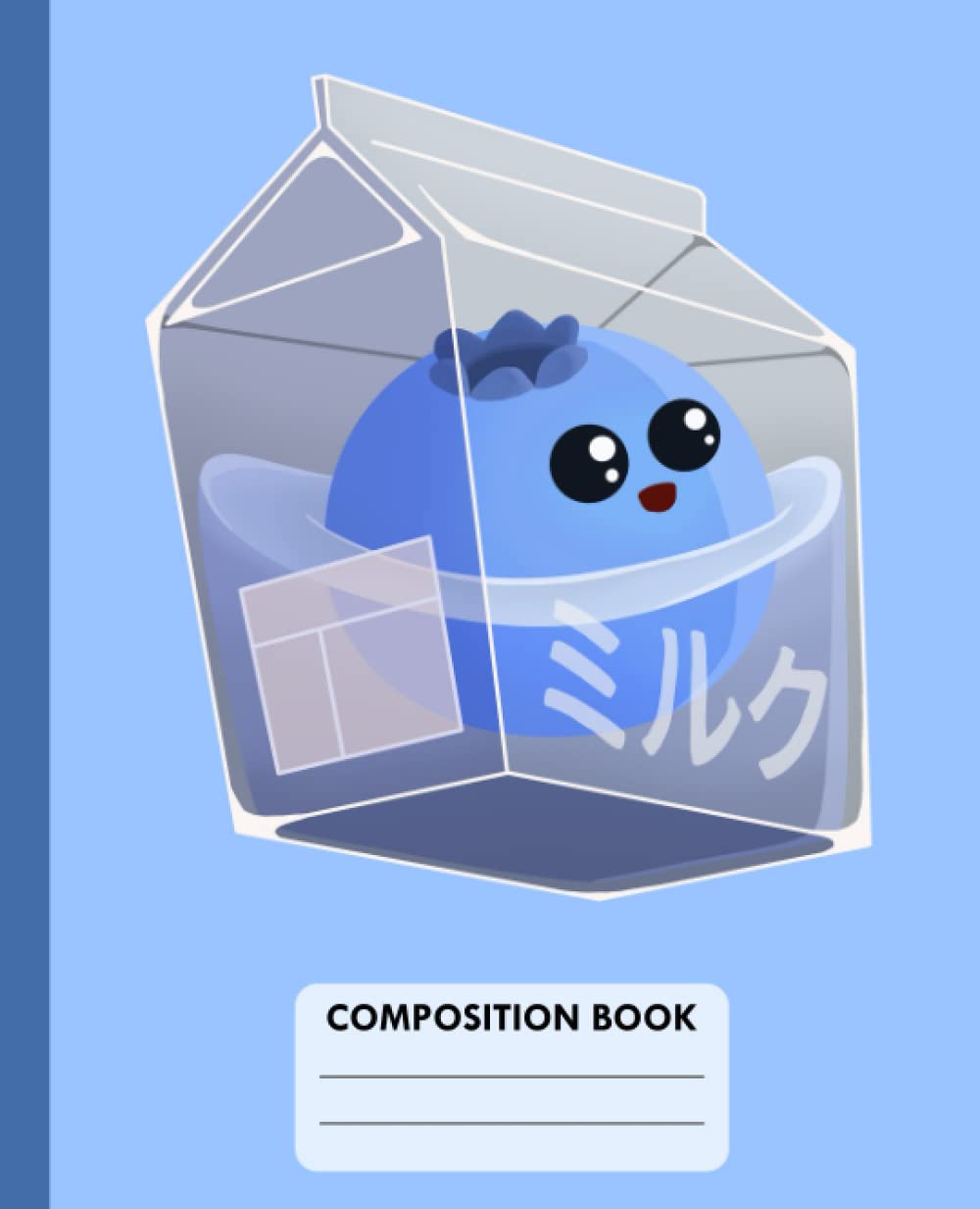 Composition Book: Cute blueberry composition notebook | College Ruled Wide Lined Journal | Kawaii milk flavor Notebook for School | 7.5x9.5 100pages